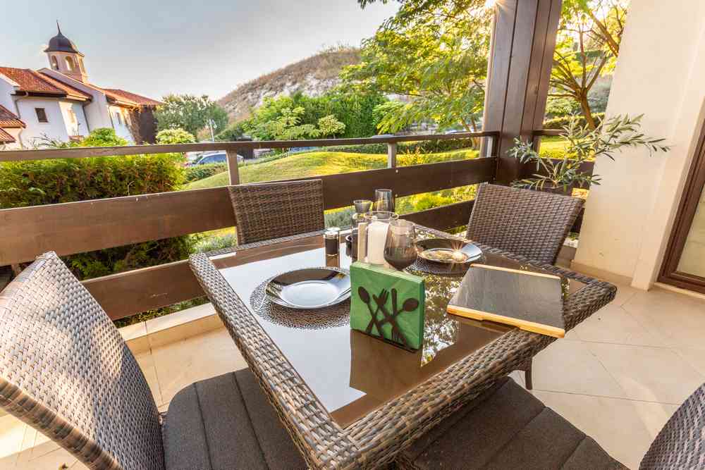 Dinner on the terrace while the resort goes quiet