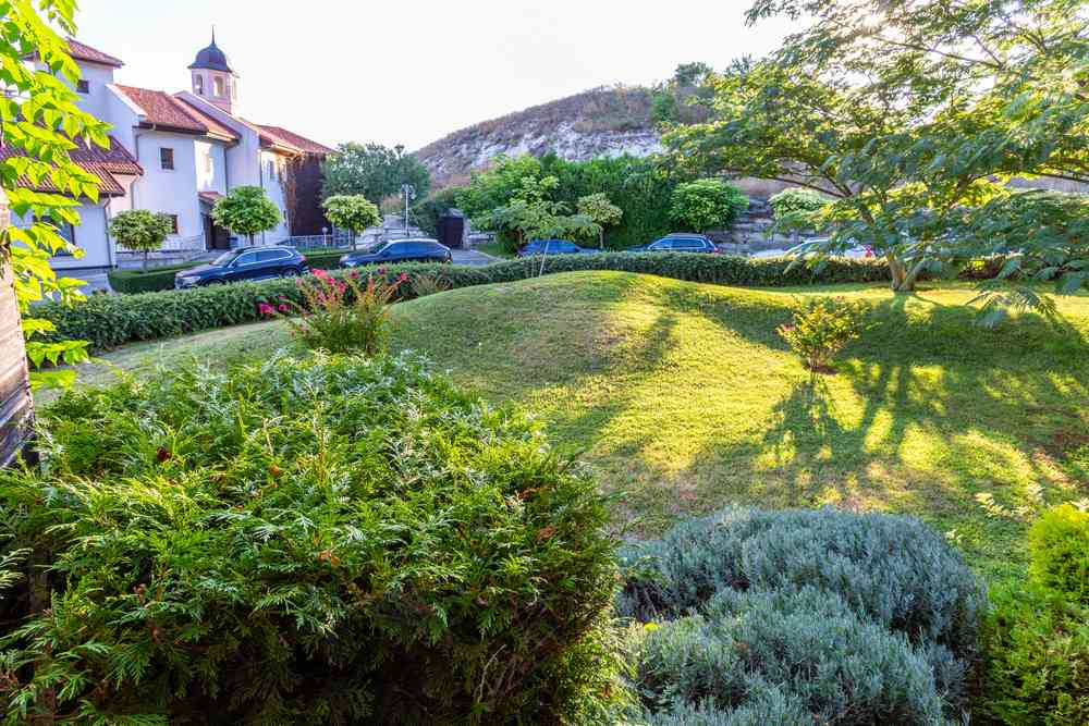 View of the resort gardens from the terrace