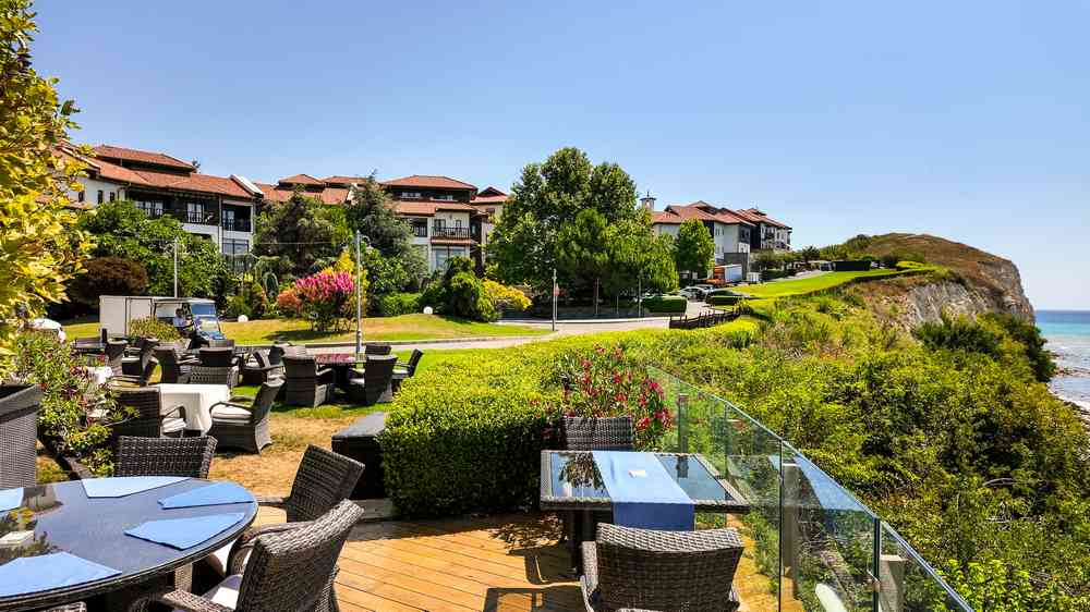 Resort terrace overlooking the sea