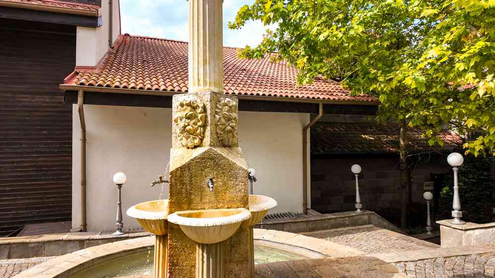 Stone fountain in the resort