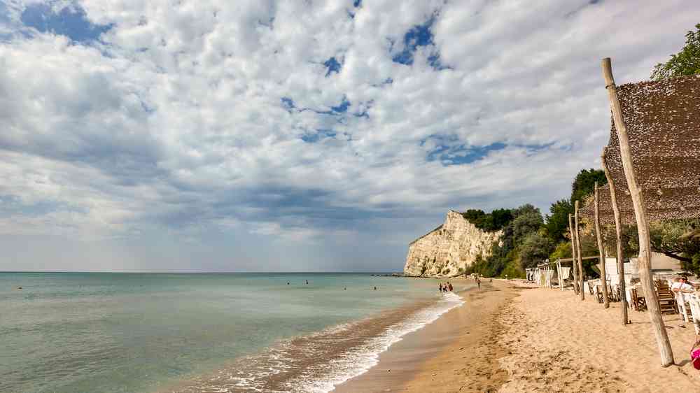 Pristine beach with white cliffs